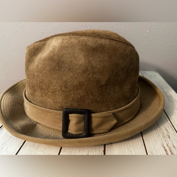 Resistol Byer Rolnick Fedora (7 1/8) Camel Tan Suede Vintage - Picture 1 of 11